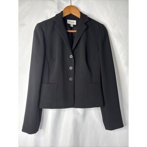 Vintage Women's Barami Size 4 Black 3 Button Short Blazer Classic Career‎